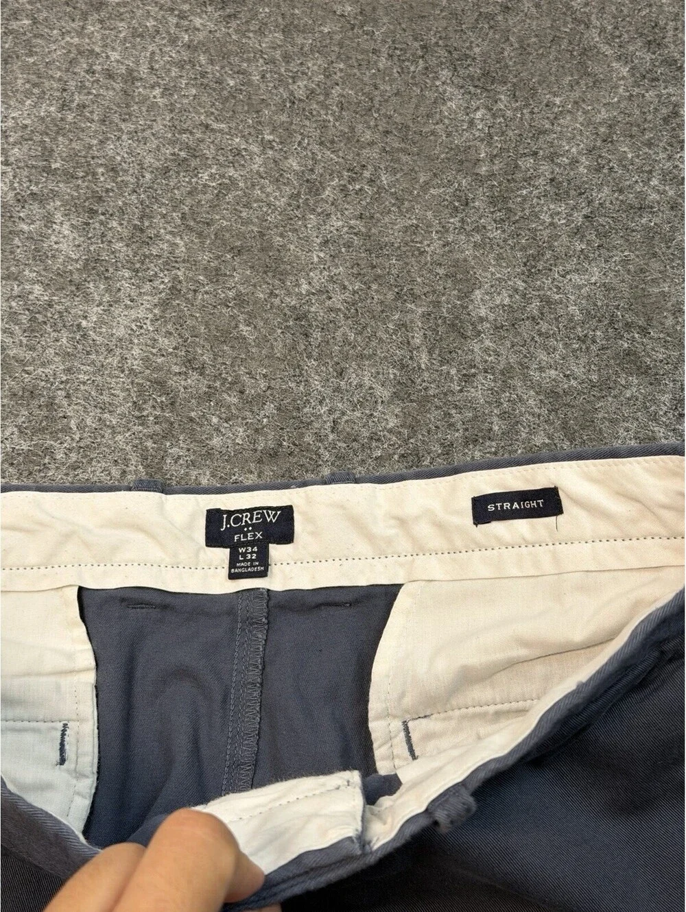 J.Crew Flex Straight Chino Pants Mens 34x32 Blue Gray Stretch Casual Cotton